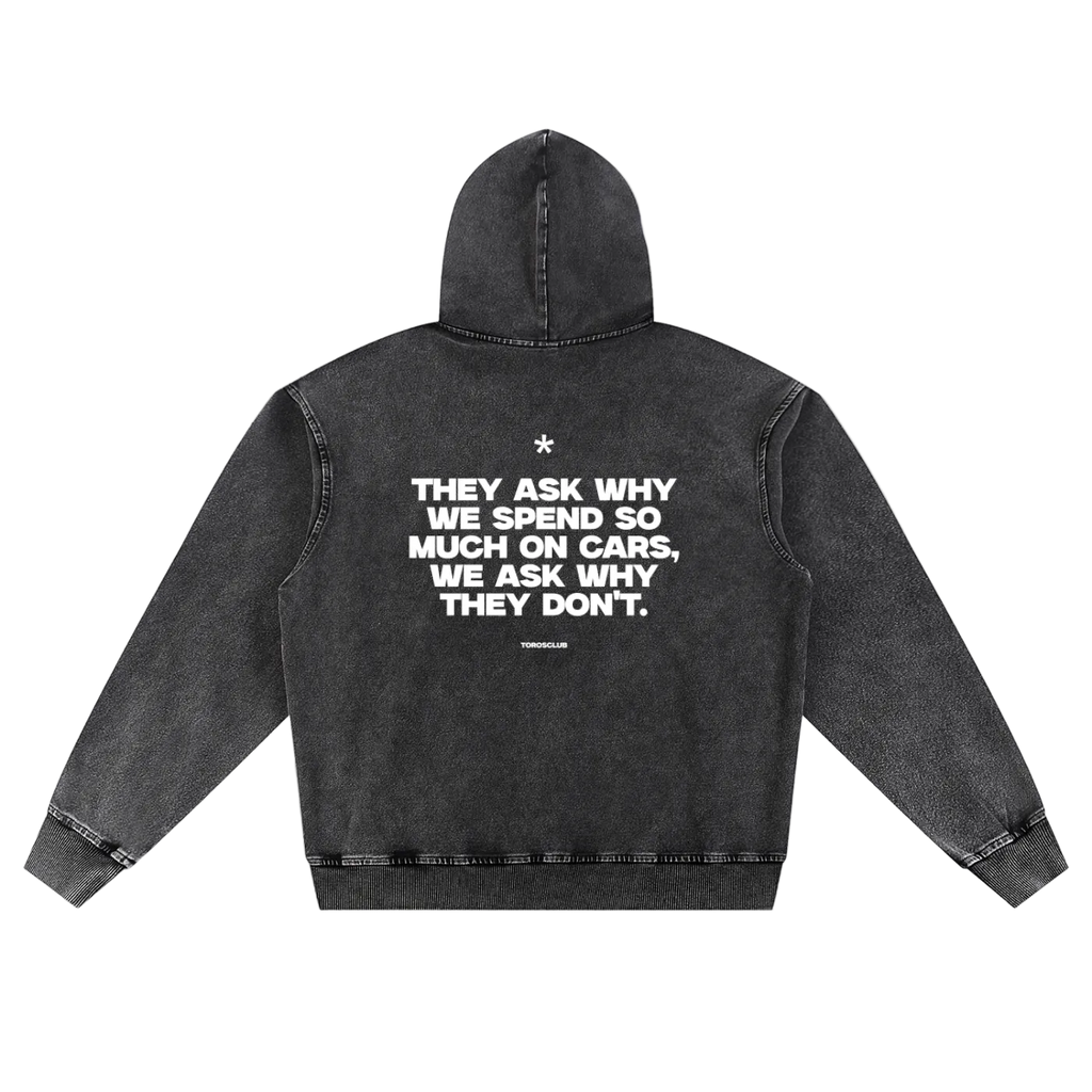 Black Stone Washed Toros Club Hoodie