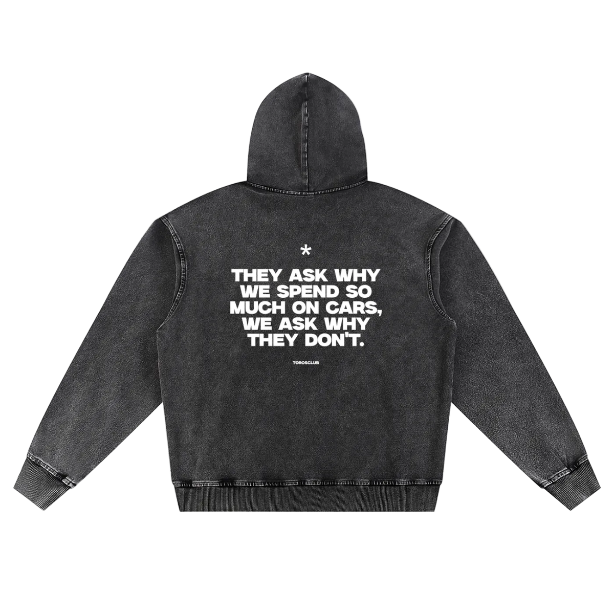 Black Stone Washed Toros Club Hoodie