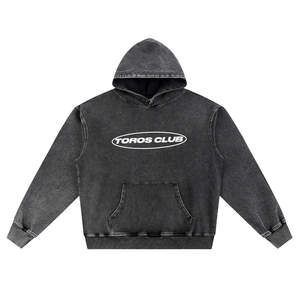 Black Stone Washed Toros Club Hoodie